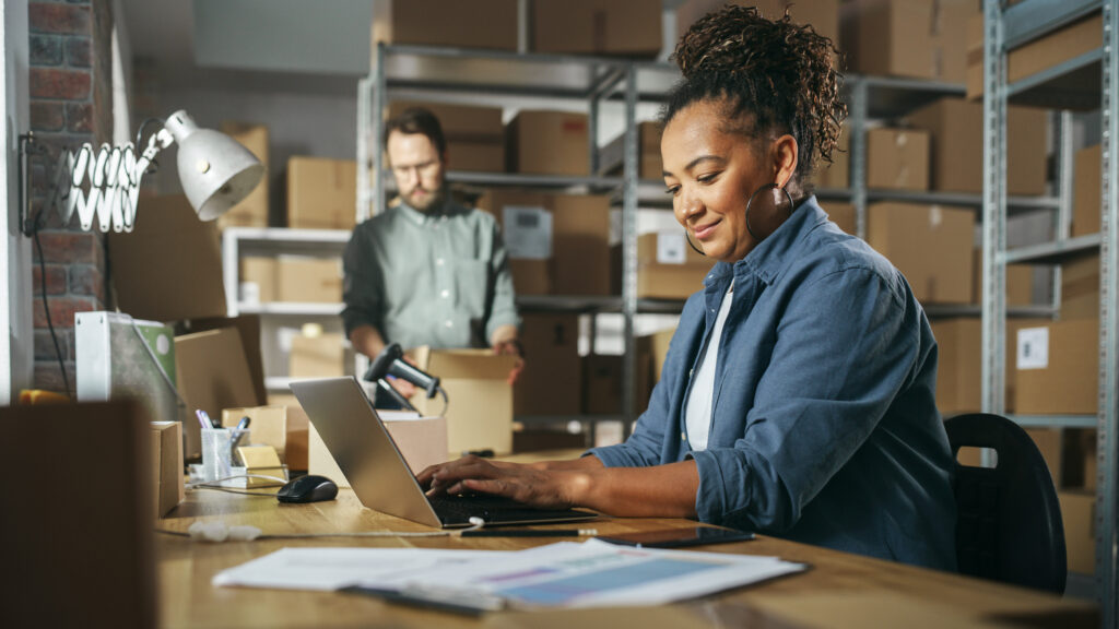 small business people working in a warehouse